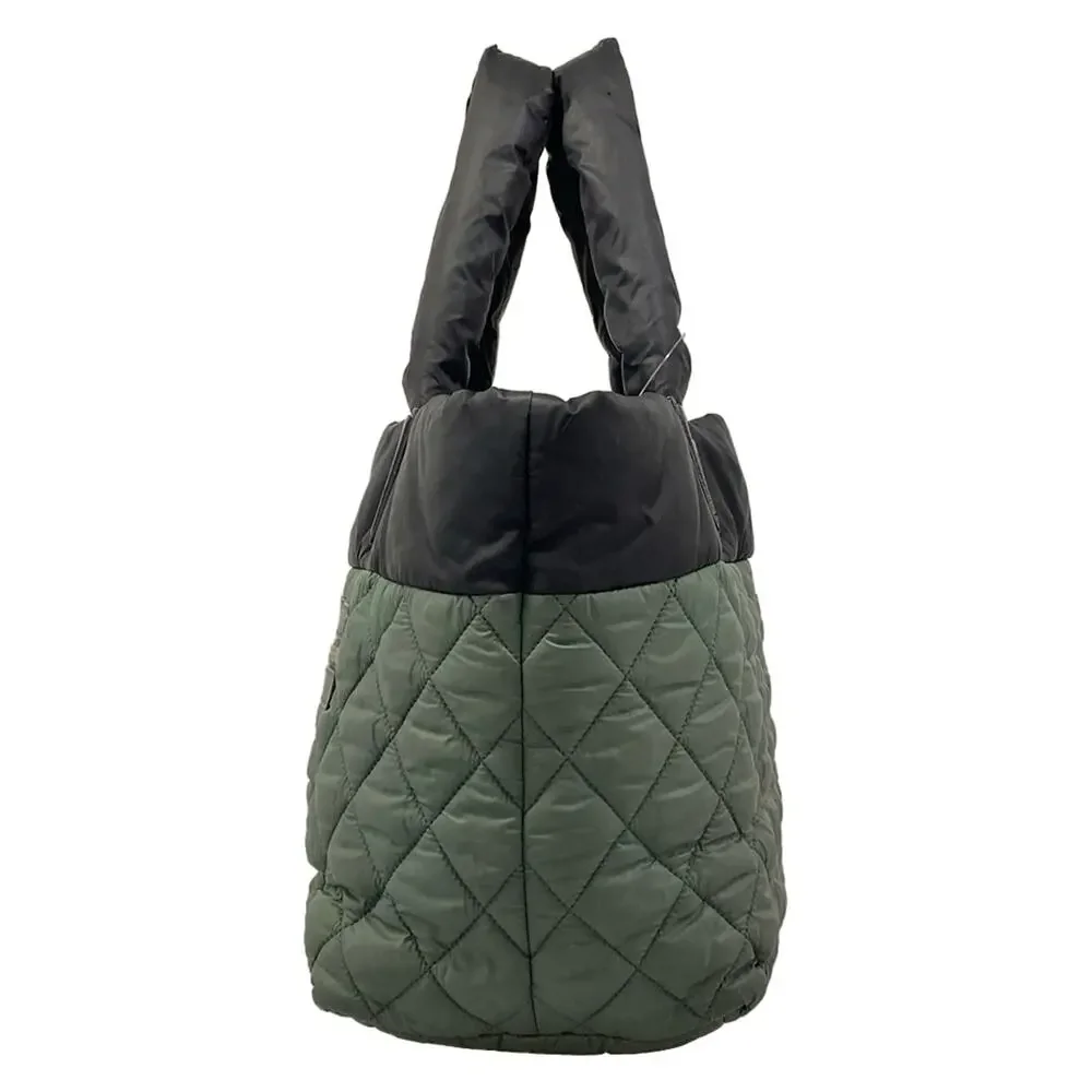 Chanel Coco Cocoon Tote Bag Green Black Gray